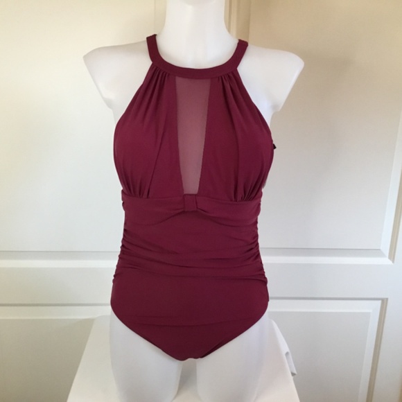 Women’s Deep Plunge See Through Mesh One Piece Bathing suit - Picture 3 of 7